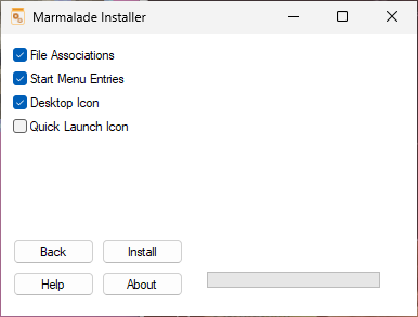 Windows Installer Optional Selections